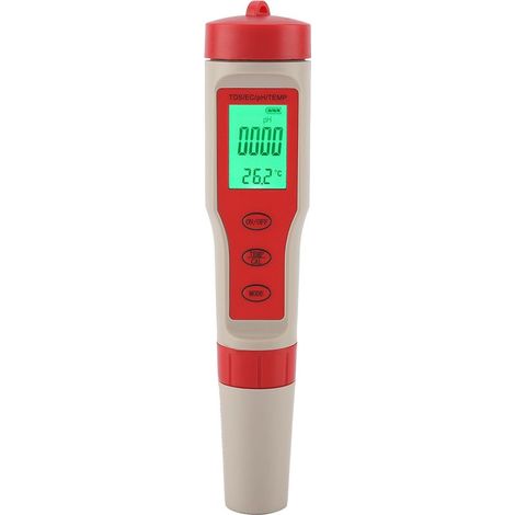 Testeur de qualité de l'eau portable 4 en 1 : TDS, pH, EC, température et stylo de test de pureté. (1/5)