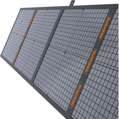Placa Solar Portable y Plegable Runhood 100W IP65  Negro   IluminaShop