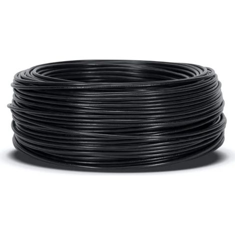 Câble électrique sans halogène 10 mm² Noir 50 m Fil PVC H07Z1-K Câble électrique