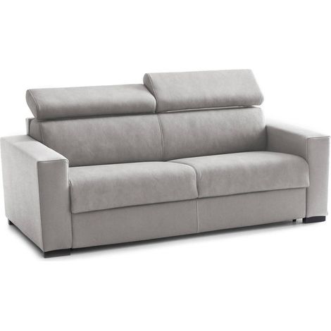 Dmora - Schlafsofa Daaneb, Großes 2-Sitzer-Sofa, 100% Made in Italy, Wohnzimmersofa mit drehbarer Öffnung, mit verstellbaren Kopfstützen und schlanken Armlehnen, Cm 180x95h85, Grau