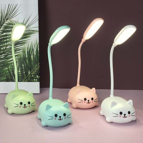 Lampe de table LED veilleuse chat mignon bleu (1/5)