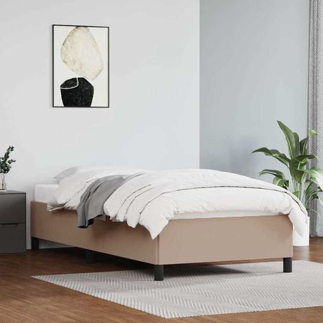 Lit simple pour adulte Moderne - Cadre de lit - Cappuccino 90x190 cm Similicuir BV865667 - BonneVie (1/5)