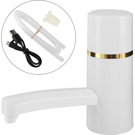 1x Pompe électrique rechargeable pour bouteille d'eau sans fil - Distributeur portable USB blanc (1/5)