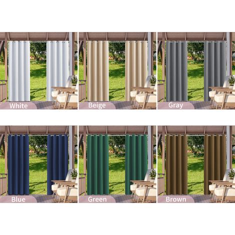 1 panneau de rideau extérieur et intérieur bloquant le soleil, rideaux à œillets pour pergola, porche, pavillon, jardin, pelouse, couloir, résistant au vent, décoration de pièce 132,1 x 213,4 cm (1/5)