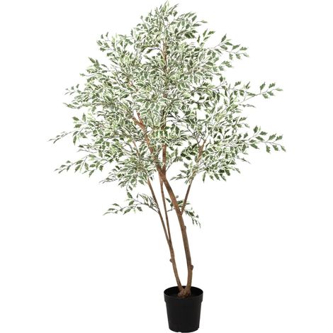 Ficus Benjamina Artificiel Panaché Décoration Intérieure Plante Artificielle Réaliste 185 cm - PANGIVO (1/5)