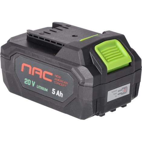 NAC Akumulator 20V 5Ah Serie S, Batería Inalámbrica de Alta Potencia y Durabilidad para Herramientas NAC, Ideal para Proyectos de Construcción y Reparación, Larga Autonomía