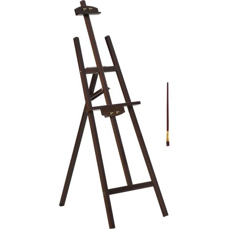 Chevalet d\'artiste sur pieds dim. 51,5L x 71,5l x 134,5H cm inclinaison réglable 90° max. bois de pin (1/5)