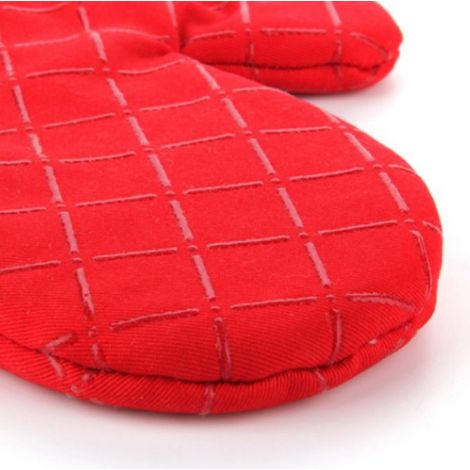 Gants De Four - Silicone Antidérapant Résistant À La Chaleur Jusqu'à 200 ℃ - Doublure Coton - Pour Cuisine Barbecue Pâtisserie - 1 Paire (1/4)