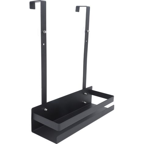 Organisateur de salle de bain suspendu, noir, gain de place, en fer imperméable, multifonctionnel, pour produits de bain (shampoing, après-shampoing), modèle B, simple couche (1/5)