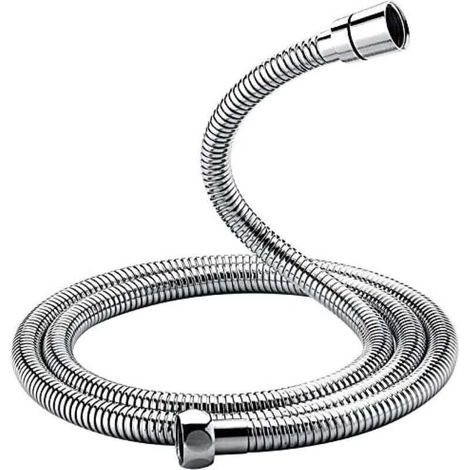 G851-20, Tubo doccia universale (G1/2 in, 2 m), antitorsione, anti-attorcigliamento, acciaio inox/cromo - Crezuo