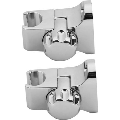 Swivel Bathroom Shower Holder 2 Pack Wall Mounted Silver (1/5)