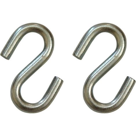Lot de 2 crochets en S robustes en acier, capacité de charge de 1134 kg (2500 lb), résistants à la corrosion, pour garage, remorque et exploitation agricole. (1/5)