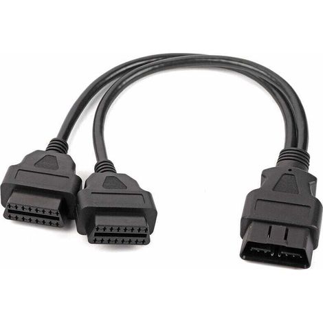 Voiture 16 broches OBD2 OBDII mle à double femelle YSplitter adaptateur cble d'extension outil de Diagnostic (1/5)