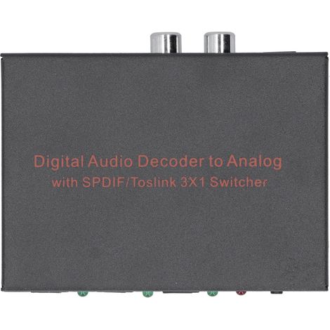 Décodeur audio numérique à fibre optique 3x1, convertisseur optique vers SPDIF/AV/RCA, prise 100-240 VEU (1/5)