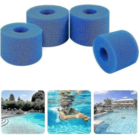 Éponge filtrante de type A, lot de 4 filtres de piscine, éponge filtrante à cartouche, mousse filtrante de piscine, réutilisable et lavable, pour spa et piscine (1/3)
