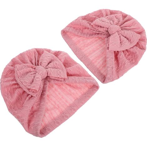 Baby Girl Turban Hair Accessories with Comfortable Fabric Bow, Adjustable and Elegant for Showers and Special Occasions (1/5)