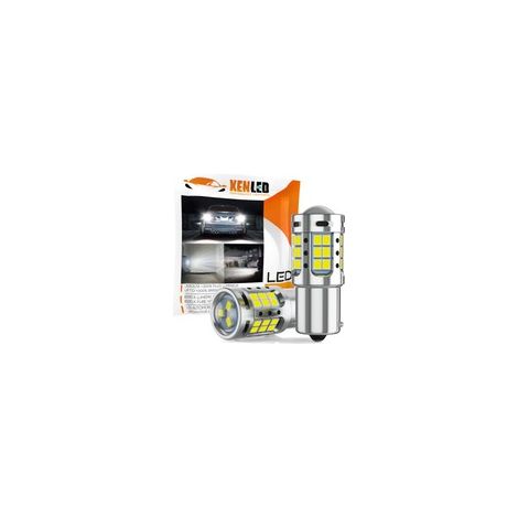 2x Ampoules P21W - 33 LED Blanc - X-LED Series - 10-30V - 5W - 700Lms - CANBUS 95% - 1156 BA15S (1/5)