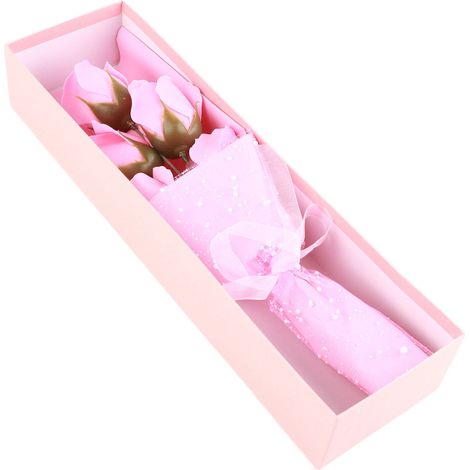 Bouquet De Roses En Savon Artificiel - Cadeau Parfumé Fait Main - Décoration Durables Pour Fête Des Mères - Boîte De 5 Pièces (1/5)