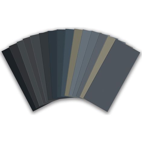 Papier de verre, grains 80, 120, 150, 180, 240, 320, 400, 600, 800, 1000, 1200, 1500, 2000, 2500, 3000, format 23 x 9 cm (9 x 3,6 pouces), pour le polissage à sec ou à l'eau du métal, du bois et des v (1/5)