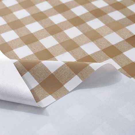 Nappe PVC à carreaux 120x120 cm Khaki imperméable et résistante à l'huile