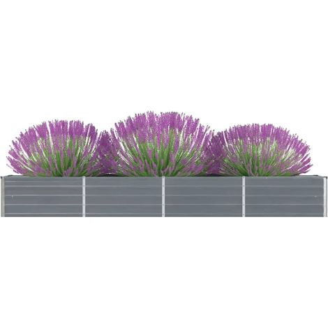 Jardinière,Lit surélevé de jardin Acier galvanisé 320x40x45 cm Gris CFW54068 (1/5)