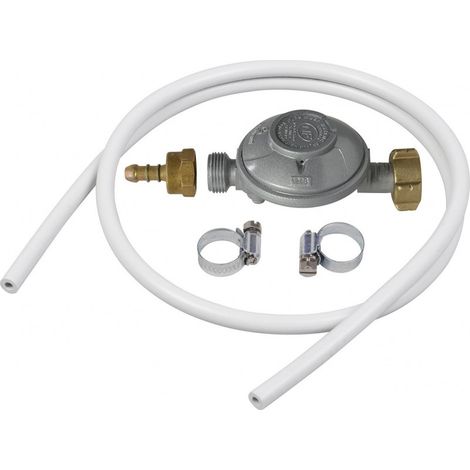 Kit flexible de caucho butano + regulador + 2 abrazaderas de sujeción - Garantía de 5 años - Nf