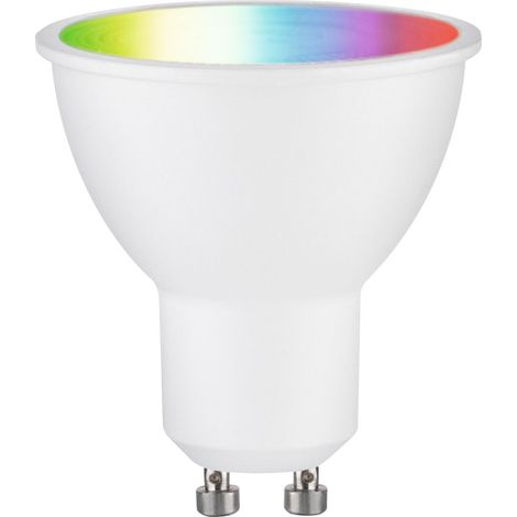 Standard 230 V Smart Home Zigbee réflecteur LED GU10 350lm 4,8W RGBW+ gradable Blanc dépoli ampoule (1/5)