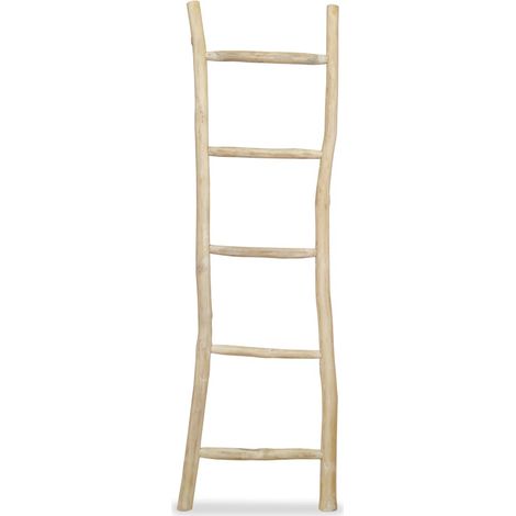 Porta asciugamani da bagno con 5 barre 45 x 150 cm teak naturale 020001635