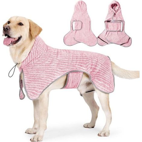 Serviette de bain pour animaux super absorbante, à séchage rapide, avec capuchon, douce et ajustable, adaptée au bain des chiots et des chiens (1/5)