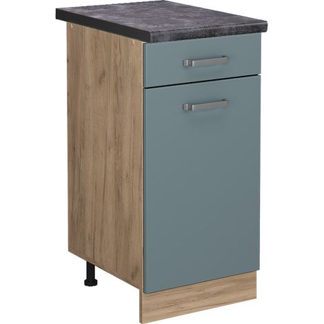Mueble bajo de cocina R-Line, Gris azulado, 40 cm , ET Antracita, Vicco