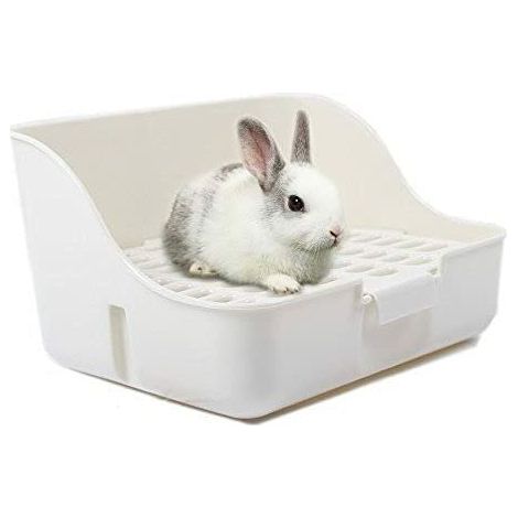 Boîte à litière de lapin facile à nettoyer, pour apprendre à utiliser la toilette, pour petits animaux/lapins/cochons d'Inde/furets (1/5)