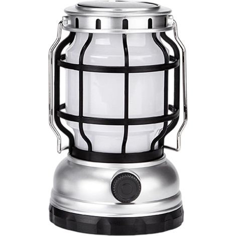 LED-Lampe, solarbetrieben, Campinglampe, USB-aufladbar, hohe Helligkeit, Taschenlampe, Katastrophenschutzausrüstung, silberfarben), faltbar, tragbar, Zeltlampe