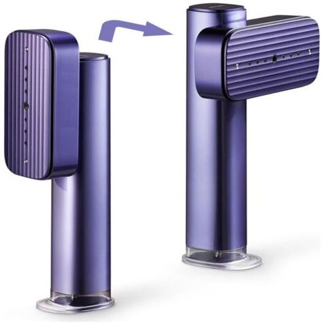 Fer à vapeur, fer à main violet, petit fer portable pour usage domestique, avec tête rotative, 100 ml, facile à repasser, réglage de la température à trois vitesses, adapté aux voyages et à la maison.