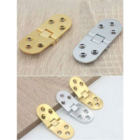 Charnière Pliable - 30x65 mm - Acier Nickelé - Pour Tables et Meubles Pliants - 1 Pièce (1/4)