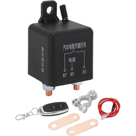 12V 200A Kfz-Batterieschutzschalter mit drahtloser Fernbedienung, Aus-Schalter und Startrelais inklusive Kabel