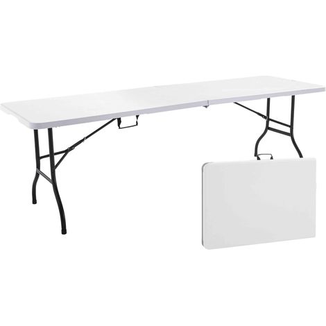 Rekkem – Table pliante rectangulaire 12 places 244 cm – Structure en acier époxy – Plateau en PEHD – Usage intérieur/extérieur – Charge max 170 kg (1/9)