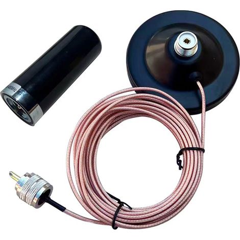 Fahrzeugmontierte, dekorative, farbige Mini-Magnetantenne mit Saugnapf für Walkie-Talkies, 5 Meter langes Zuleitungskabel aus dünnem Teflon (1/4)