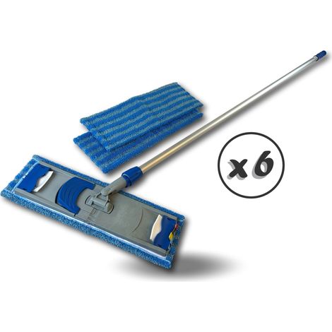 Balai Easy press Seul Avec 3 serpillières Frange microfibre avec œillets 40 cm - Quantité x 6 - Balai Easy Press