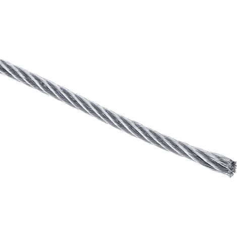 Câble métallique en Métal galvanisé, 3 mm x 75m, 116kg ( Prix pour Bobine de 75 Mètres )