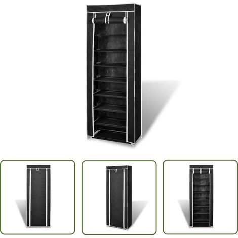 Porte-chaussures étagères 162 x 57 x 29 cm Noir - Meuble À Chaussures - Rangement Chaussures - Porte-chaussures - Étagère À Chaussures - Meuble Entrée (1/5)