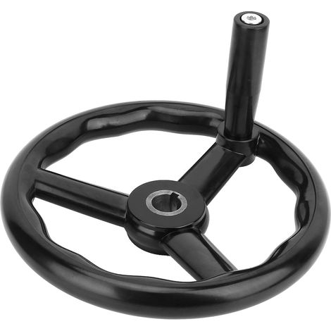 Volant de tour 3 bras 250x22mm noir, bakélite antidérapante avec poignée, pièce pour machine-outil (1/5)