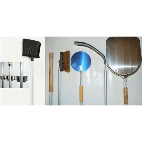 KIT PALE PIZZA PIZZE PALA Q+ BRACE+18+SPAZZOLA P+CENERE+2X SUPPORTO MURO IN LEGNO FORNO (1/3)