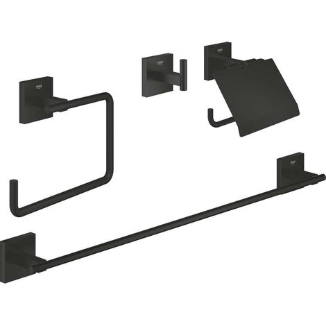 Set d'accessoires 4 en 1 - GROHE - 411152430 - Start Cube - Noir mat (1/2)