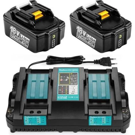 2 Pièces 5.0Ah 18V BL1850 Batterie + DC18RD Chargeur pour Makita 18V Batterie BL1860 BL1850B BL1840 BL1850 BL1830 BL1815 (1/5)