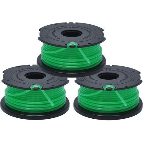 Bobines De Rechange Pour Coupe-bordures - Fil Nylon 2 Mm - Système Enroulement Automatique - Lot De 3 Bobines Vertes