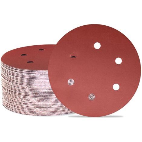 Lot de 50 disques de ponçage 150 mm 6 trous Grain 1000 Papier abrasif Orbital aléatoire pour travail du bois, automobile, métal (1/5)