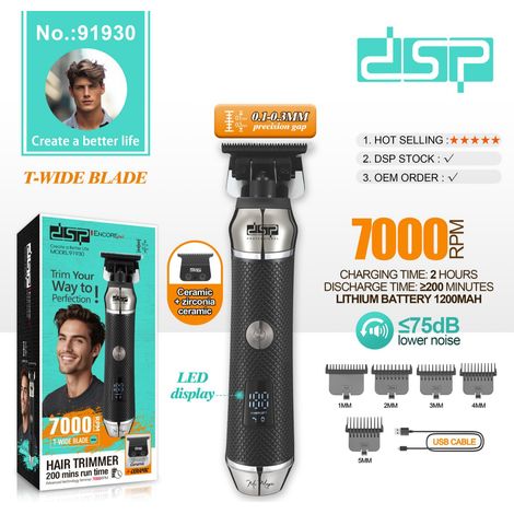 (Rechargeable par USB) Tondeuse à cheveux électrique avec longue durée de vie de la batterie, lame en acier inoxydable, tondeuse électrique professionnelle qui n'accroche pas les cheveux.