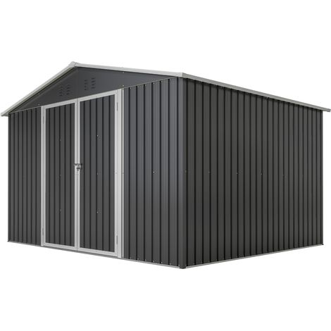 Grand abri de jardin en métal 300x252x191 cm XXXL avec toit à deux pentes, abri de jardin, entrepôt anthracite (1/5)