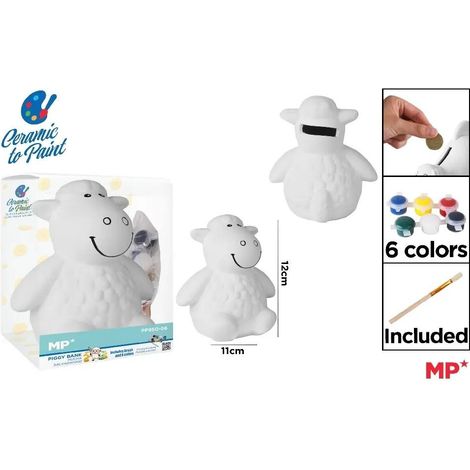 Salvadanaio in ceramica per dipingere le pecorelle