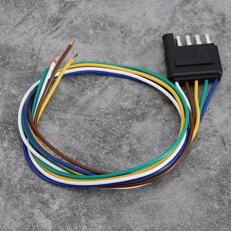 Connecteur plat 5 broches, prolongateur de faisceau pour remorque 5 voies, prise mâle 25 pouces (1/3)